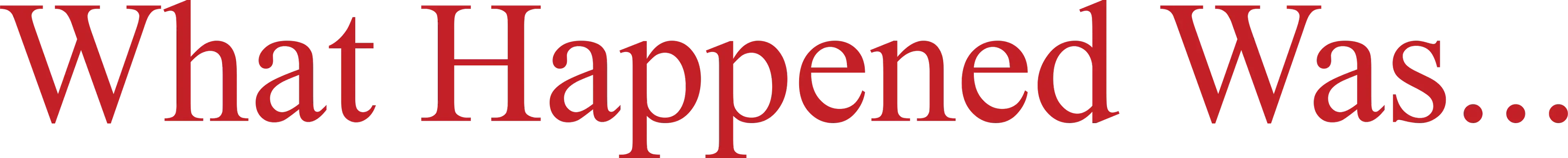 What Happened Was...