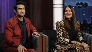 Salma Hayek and Kumail Nanjiani; Bleachers